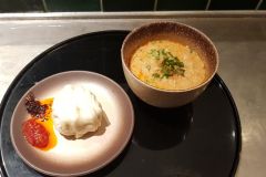 Nice soup in Cathay Pacific Lounge The Pier in Hong Kong