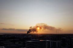 Burning factory near airport sydney