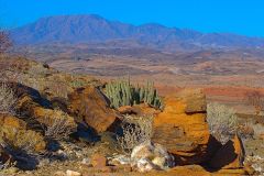 Desert landscape at Valley of a Thousand Hills campsite in Namibia