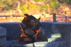 Campfire at Aabadi Mountain camp Namibia