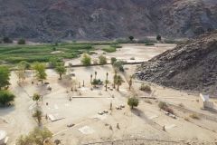 Overview of the last part of the Ais-Ais camp site in the Fish River Canyon Namibia