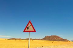 Giraffe road sign in Namib-Naukluft National Park Namibia