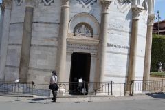 Entrance door of the Leaning Tower of Pisa, Italy