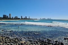 Burleigh Heads Tallebudgera Coastline with Surfers Paradise Skyline, Gold Coast