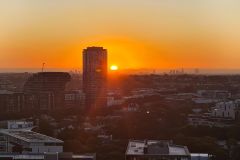 Sunset over Sydney Skyline from Inner Suburbs