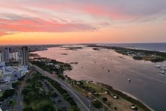 Gold Coast Broadwater at Sunset from Southport Skyline