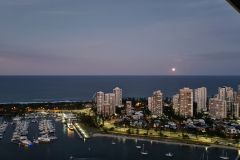Moonrise over Gold Coast Marina and Ocean Skyline
