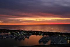 Sunrise over Gold Coast Broadwater and Pacific Ocean