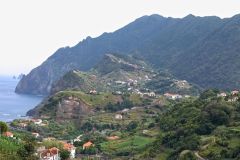 Terraced Coastal Hillside Villages Above the Atlantic, Madeira Island