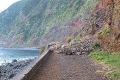 Rockfall on Coastal Path Beside Cliff, Madeira Island