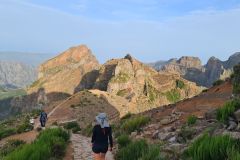 Hikers on the Pico do Arieiro–Pico Ruivo Trail, Madeira