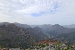 Panoramic view from Pico Ruivo summit over Madeira Central Mountains, Portugal