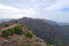 Viewpoint path at Pico Ruivo summit overlooking Madeira Central Mountains, Portugal