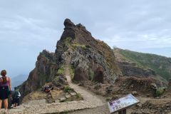 PR1 Vereda do Areeiro stairway ascent at Pico do Areeiro ridge, Central Mountains, Madeira, Portugal