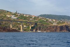 Coastal Viaduct and Hillside Homes on Madeira Island