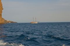 Traditional Sailing Boat off Madeira Coast, Atlantic Ocean