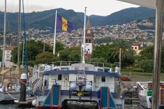 Marina do Funchal with Church Tower and Hillside, Funchal, Madeira, Portugal