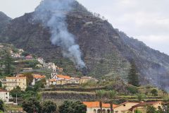 Hillside Smoke Above Porto Moniz Village, Madeira