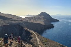Hikers on the Ponta de São Lourenço Ridge Trail, Madeira
