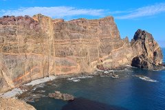 Layered Volcanic Cliffs at Ponta de São Lourenço, Madeira