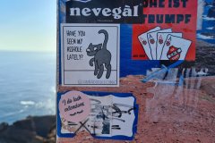 Stickers on Trail Sign at Ponta de São Lourenço, Madeira