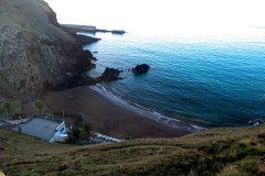Prainha do Caniçal, Madeira Volcanic Beach Below Coastal Cliffs