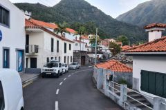 Quiet Residential Street With Red-Tiled Houses in Boa Ventura, Madeira