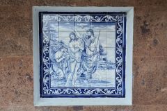 Azulejo Tile Panel Depicting the Baptism Scene Along a Levada in Boa Ventura, Madeira