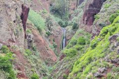 Hidden Waterfall in a Volcanic Ravine on Caminho Real, Paul do Mar