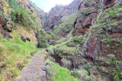 Cobbled Caminho Real Path Through Volcanic Ravine Above Paul do Mar, Madeira