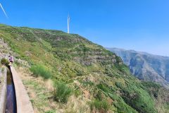Levada do Paul II Trail Beneath Wind Turbines on Madeira’s High Ridges