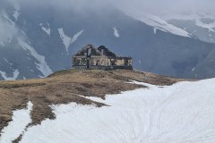 Abandoned Alpine Military Barracks on a High Ridge in the Italian Alps