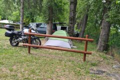 Motorcycle Campsite near Pont-Saint-Martin, Aosta Valley, Italy