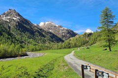 Alpine Farm Road Along Evançon Stream Toward Upper Val d’Ayas, Aosta Valley