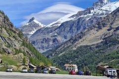 Parking Area at Valnontey Valley beneath Gran Paradiso with Lenticular Cloud Formation