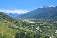 Vineyards Above the Dora Baltea Valley Near Arvier, Aosta Valley, Italy