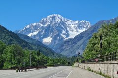 Mountain Road Toward Mont Blanc Near La Salle, Aosta Valley, Italy