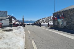 Cyclists and Road Scene at Col du Petit Saint-Bernard, Aosta Valley, Italy–France Border