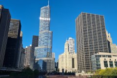 Chicago River Skyline with Trump Tower, Downtown Chicago