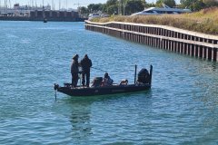 Fall Fishing Boat in Chicago Harbor, Lake Michigan
