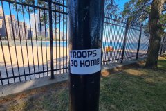 Protest Sign at North Avenue Beach, Chicago Lakefront