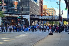 Crowd at Chicago Marathon Street Crossing