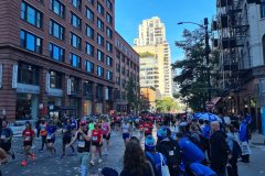 Chicago Marathon Runners on Streets of River North, Downtown Chicago
