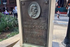 Plaque Commemorating Abraham Lincoln’s 1860 Nomination at Historic Wigwam Site, Chicago