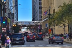 Chicago “L” Train Crossing State Street Near DePaul University, Illinois, United States
