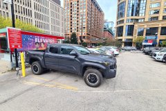 Pickup Truck Parked Near Urban Office Towers, Chicago Loop, Illinois