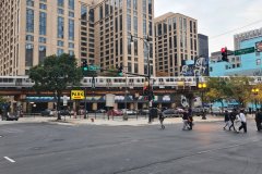 Chicago Loop Street Scene at Wabash Avenue and Harrison Street, Illinois