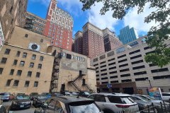 Urban Parking Lot Beneath Historic High-Rises, Downtown Chicago, Illinois