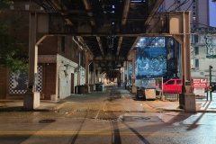 Under the Elevated Tracks on Balbo Avenue, Downtown Chicago, Illinois