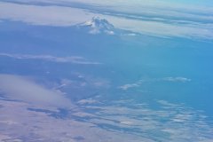 Mount Hood Rising Above the Columbia River Gorge, Viewed from High Altitude in the Pacific Northwest